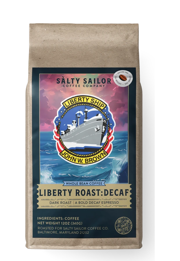 SS JOHN W BROWN Liberty Roast Decaf coffee bag, straight-on view