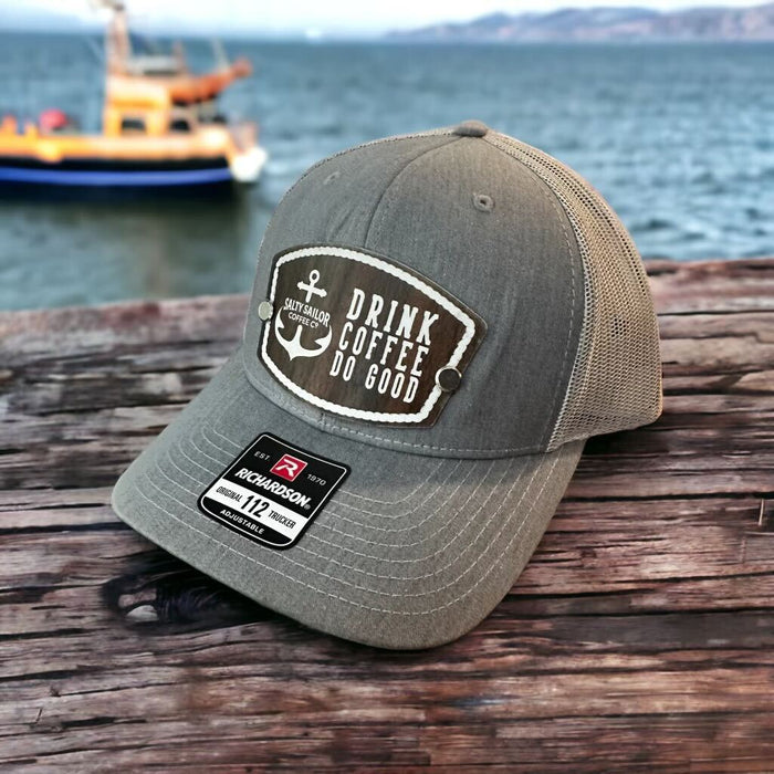 Salty Sailor Baseball Hat with Faux-Wood Emblem