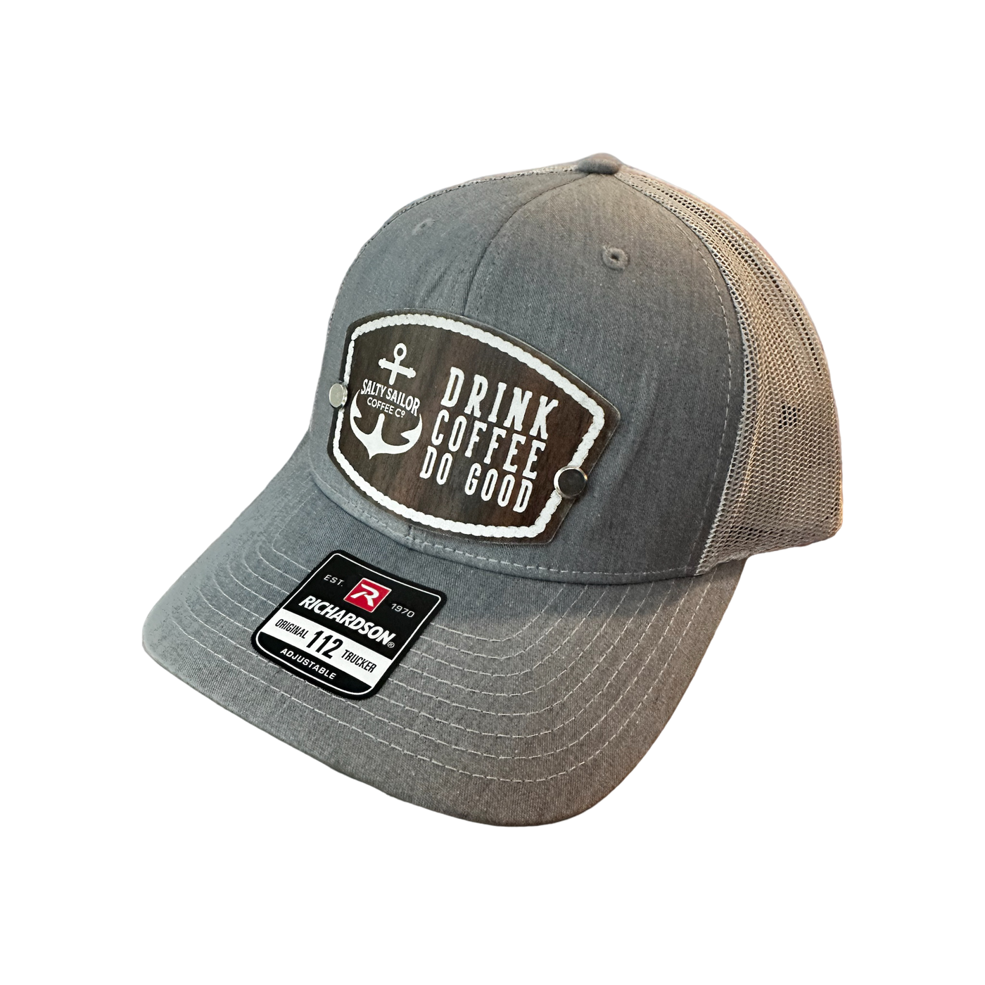 Salty Sailor Baseball Hat with Faux-Wood Emblem