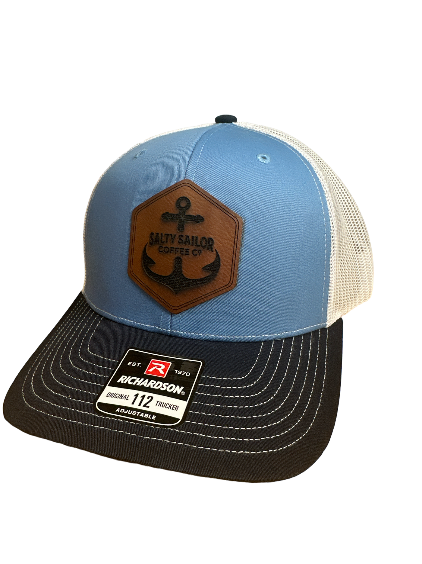 Salty Sailor Trucker Hat with Leather Emblem