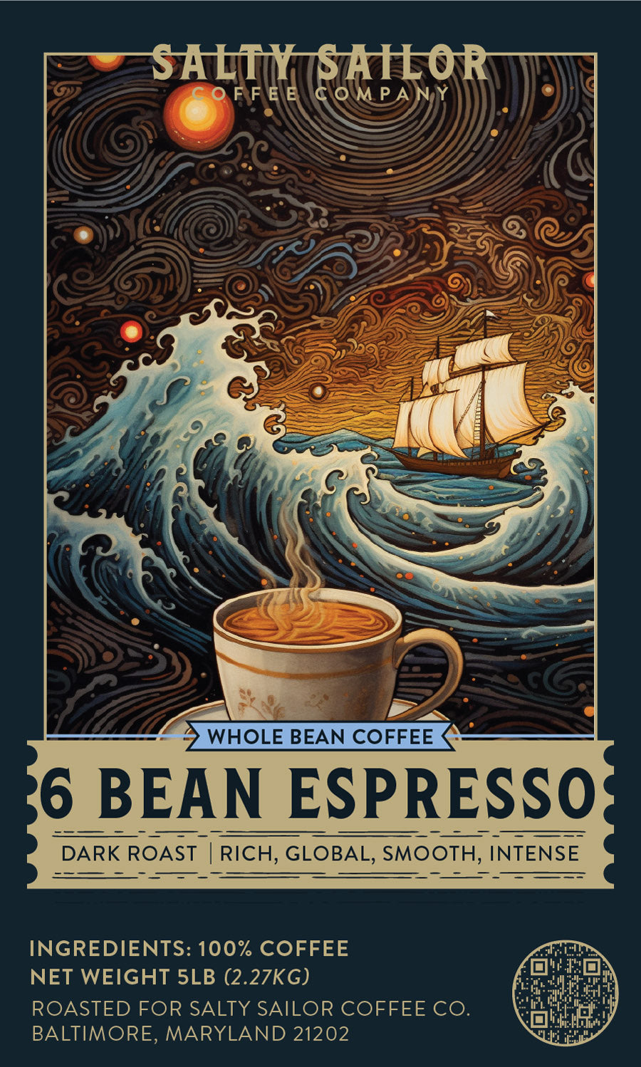 Salty Sailor's 5-Pound Bulk Coffee Bag