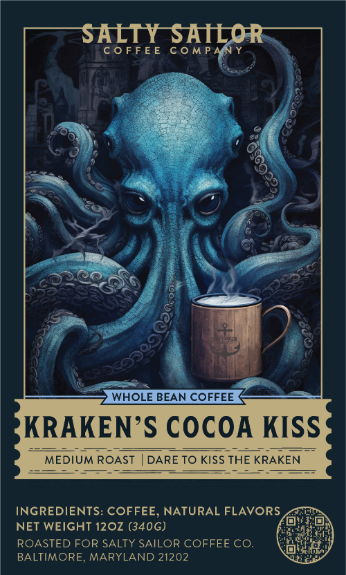 Kraken's Cocoa Kiss: Mocha Flavored Coffee | Salty Sailor Coffee