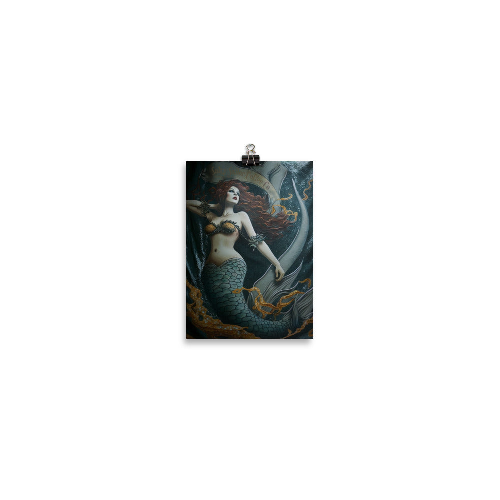 Mermaid Printed Poster from Salty Sailor Coffee Company
