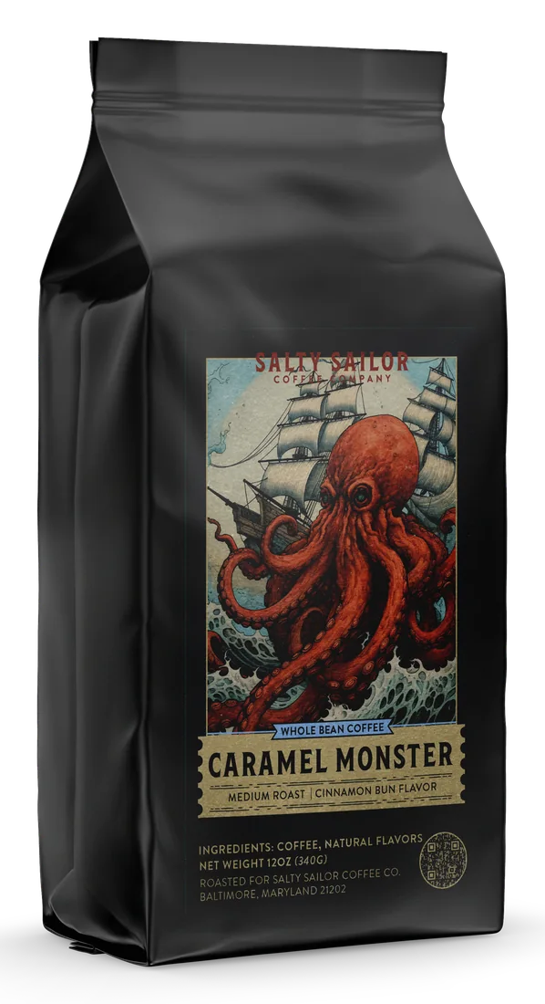 Caramel Monster, three-quarter view