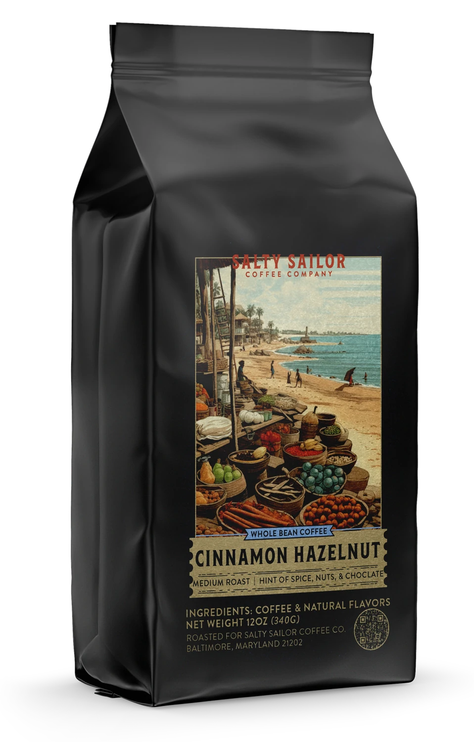 Cinnamon Hazelnut Coffee, three-quarter view