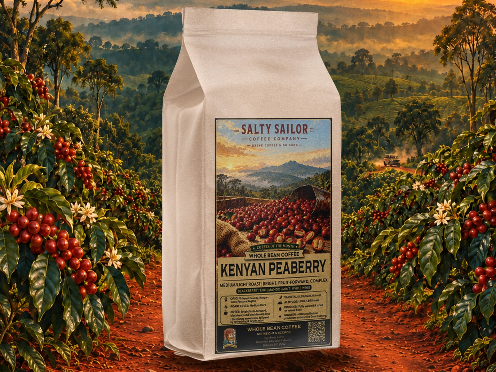 Kenya Gura Peaberry in the galley