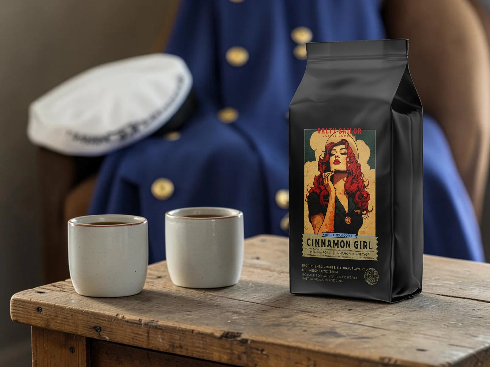 My Cinnamon Girl:  Cinnamon Bun Flavored Coffee package artwork