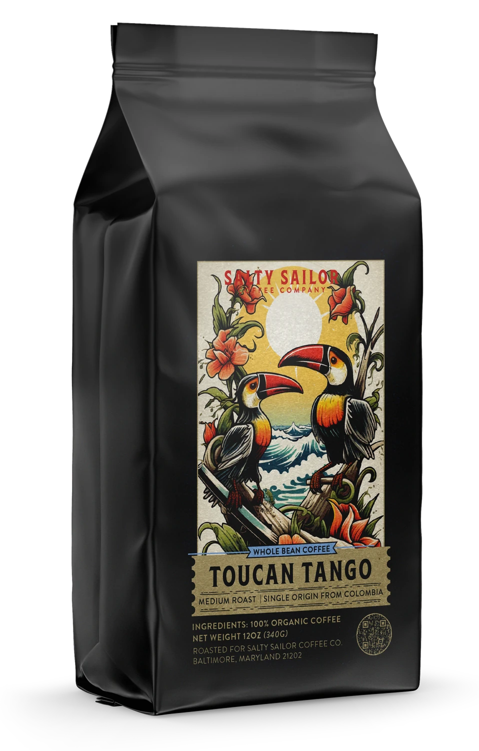 Toucan Tango, three-quarter view